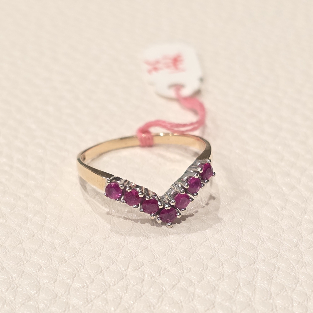 14k Two Tone Real Gold Ruby Ring - image 1